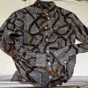 Ralph Lauren Green Label Equestrian Button Up Blouse